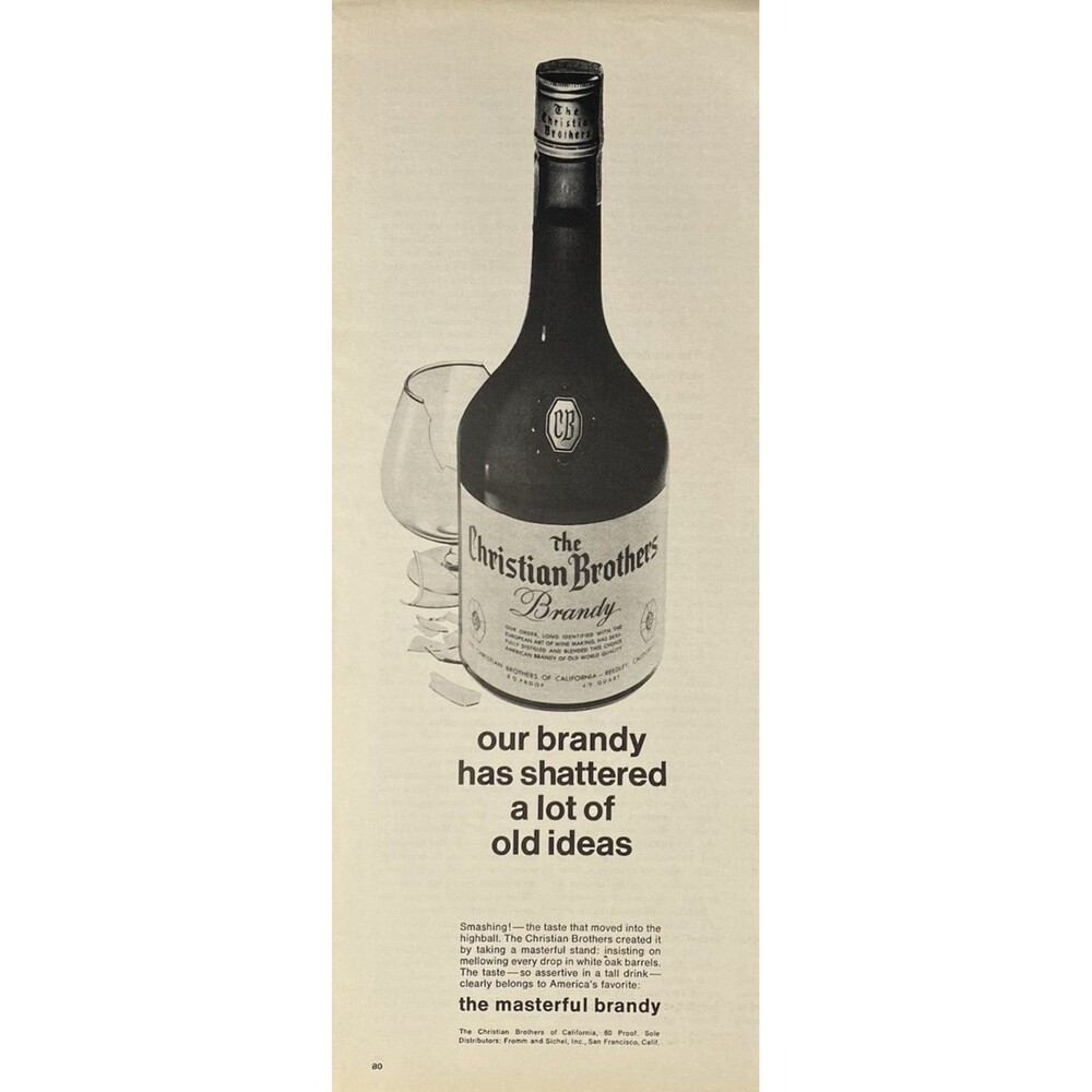 The Christian Brothers Brandy "Shatters a lot of Old Ideas" Vintage Print Ad '68